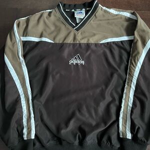 Vintage Adidas Golf Pullover Windbreaker Brown Tan Jacket